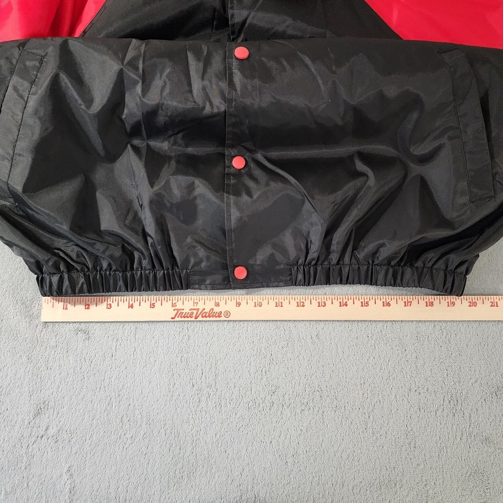 Wisconsin Badgers Mens XL Jacket Red Black Stitched Embroidered Snap Front Coat - Picture 8 of 10